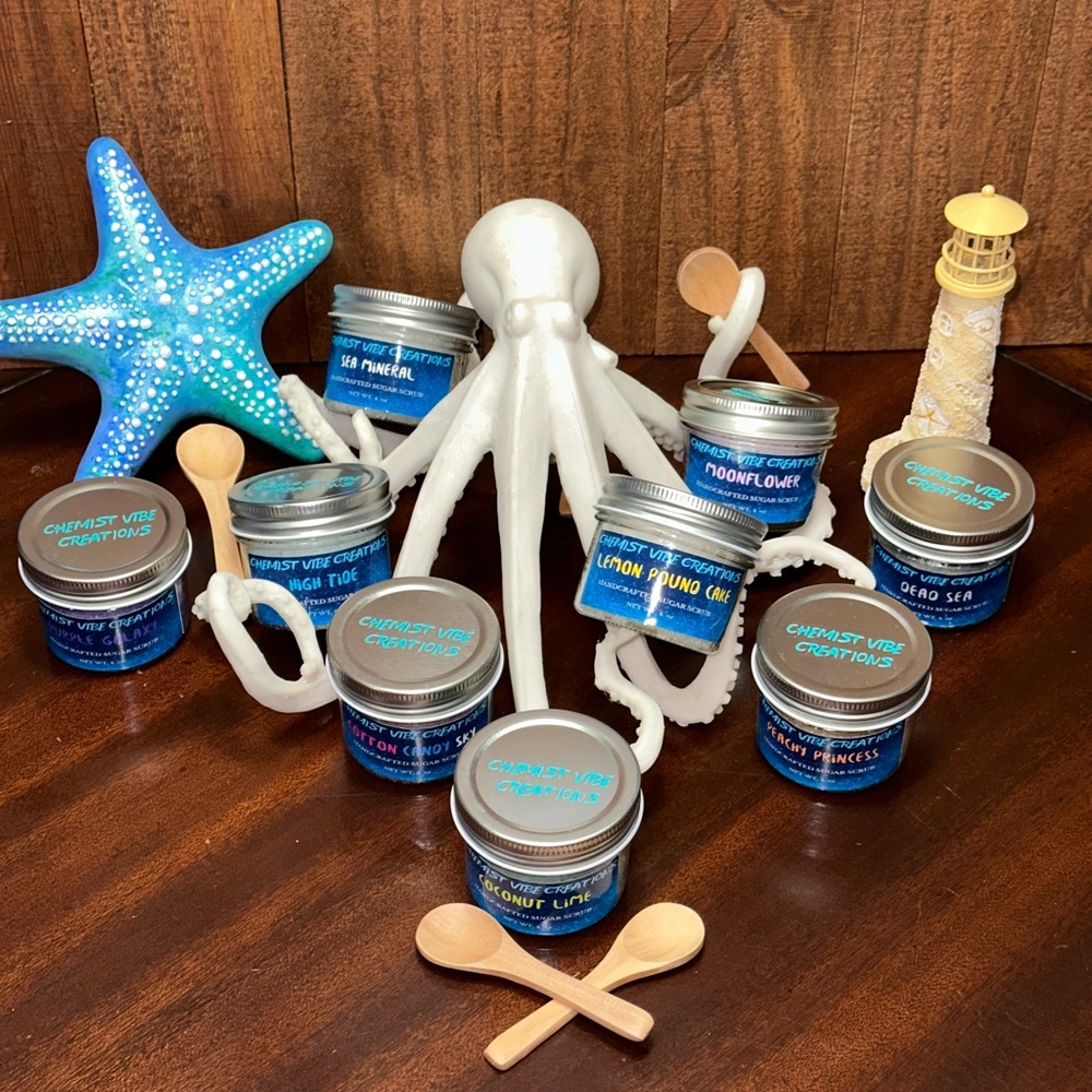 Handmade Sugar Scrubs for hand & body - Cotton Candy Sky Scent